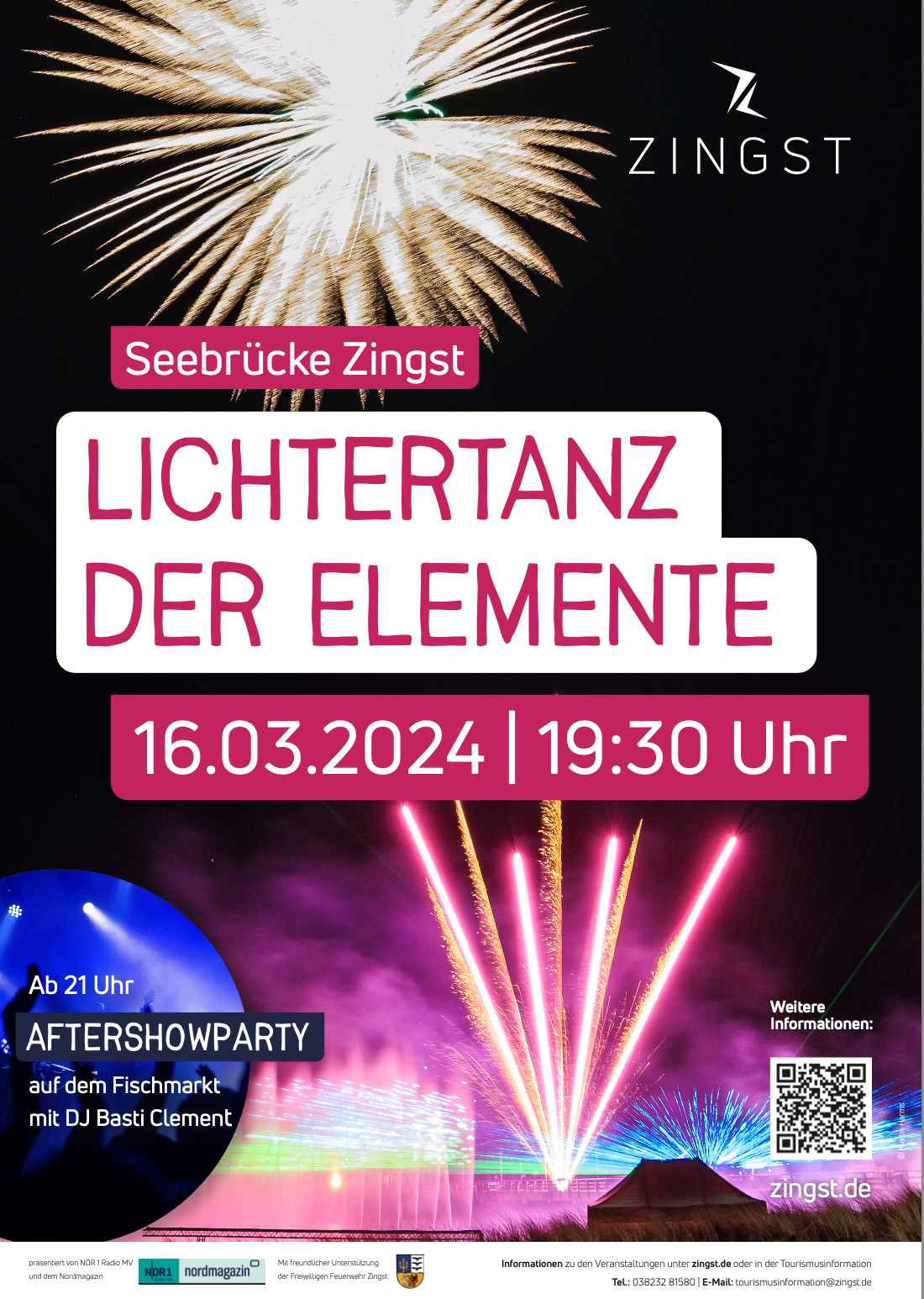 Blogeintrag: Zingst: 16.03.2024, Lasershow an der Seebrücke: „Lichtertanz der Elemente“